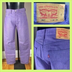 Purple Levi’s 501s - NWOT - 33W / 34L